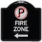 Signmission Fire Zone No Parking and Left Arrow Heavy-Gauge Aluminum Sign, 18" x 18", BS-1818-23974 A-DES-BS-1818-23974 - alternate 1